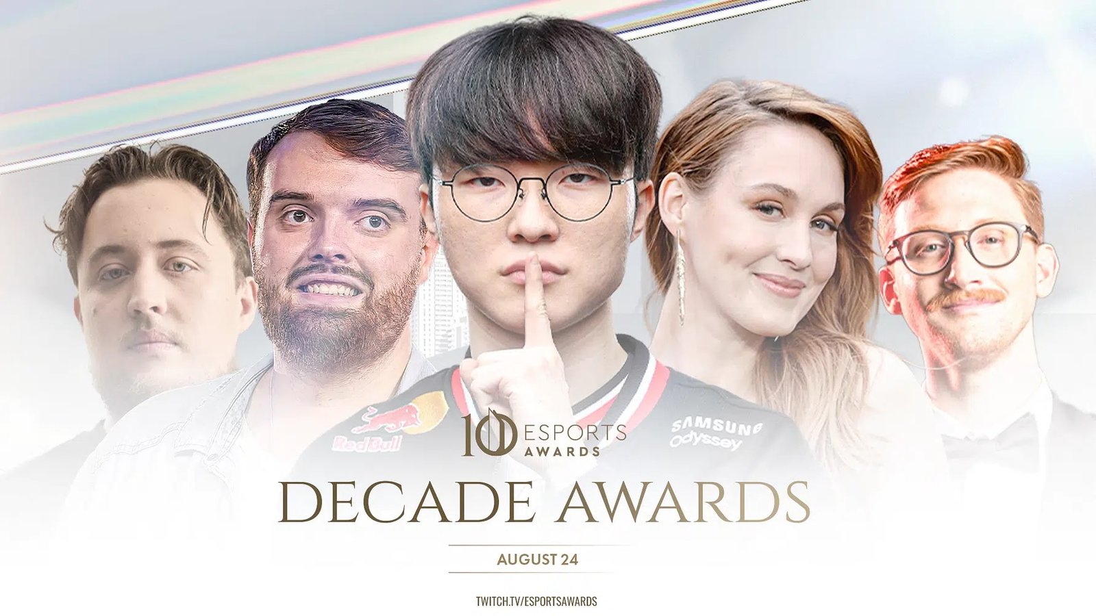 2025년 e스포츠 어워드 Decade Awards 메인 포스터 — 페이커(이상혁) 중앙